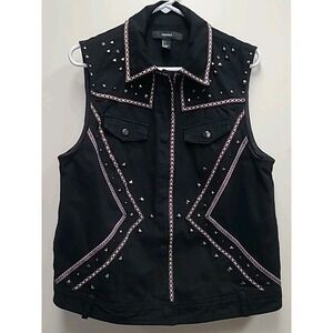 Forever 21 punk black studded vest Women's Size Large